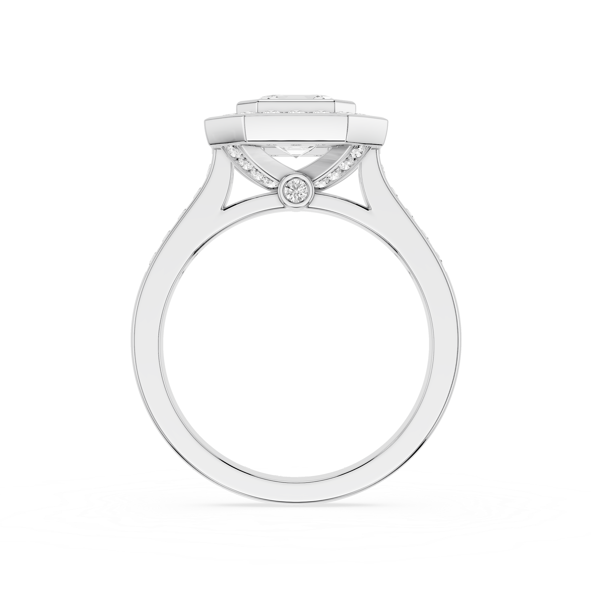 Diamond ring with a white background