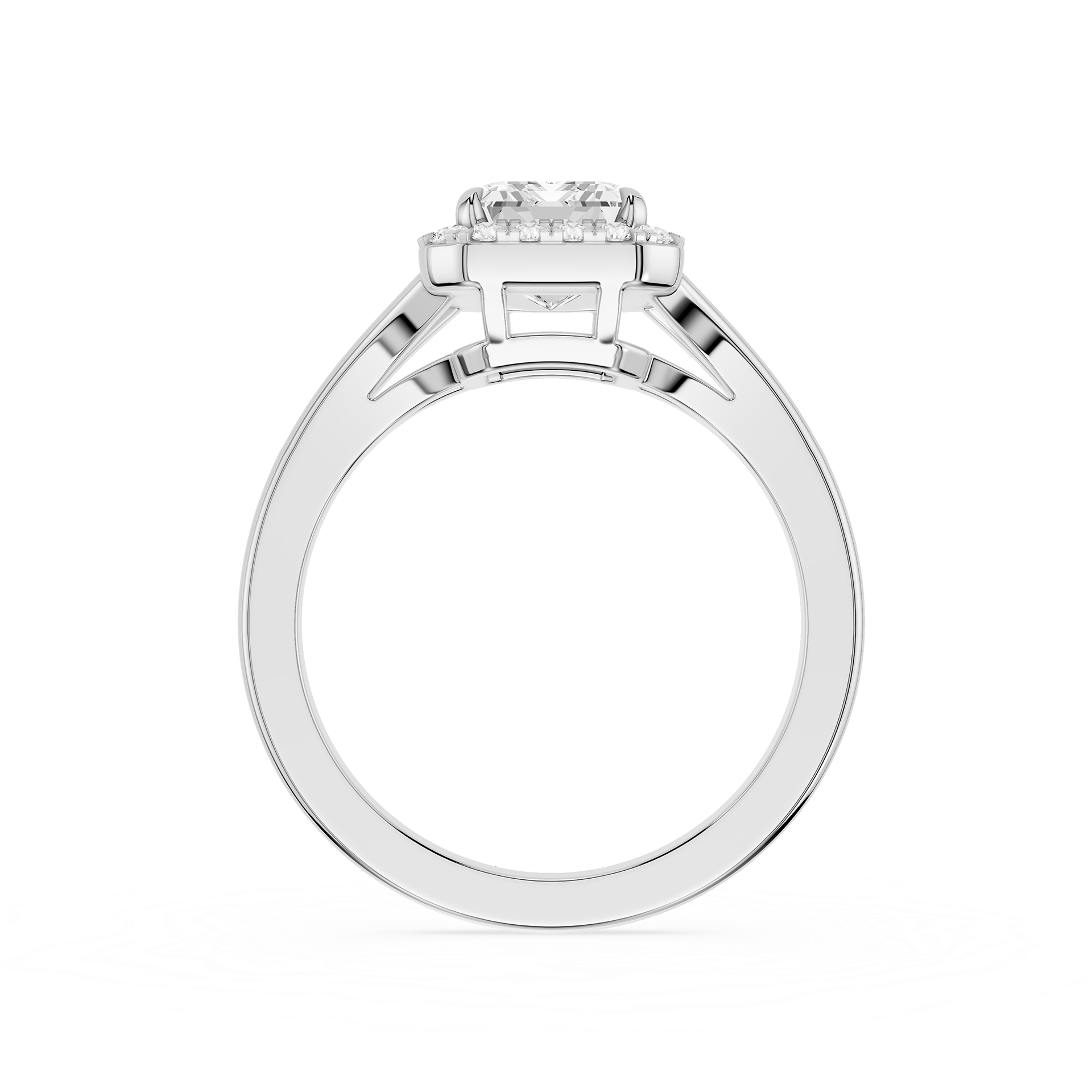 Diamond ring with a white background