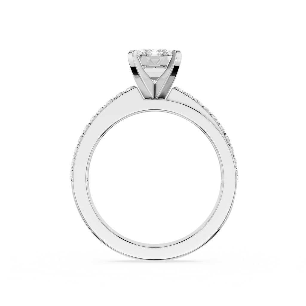 Diamond ring with a white background