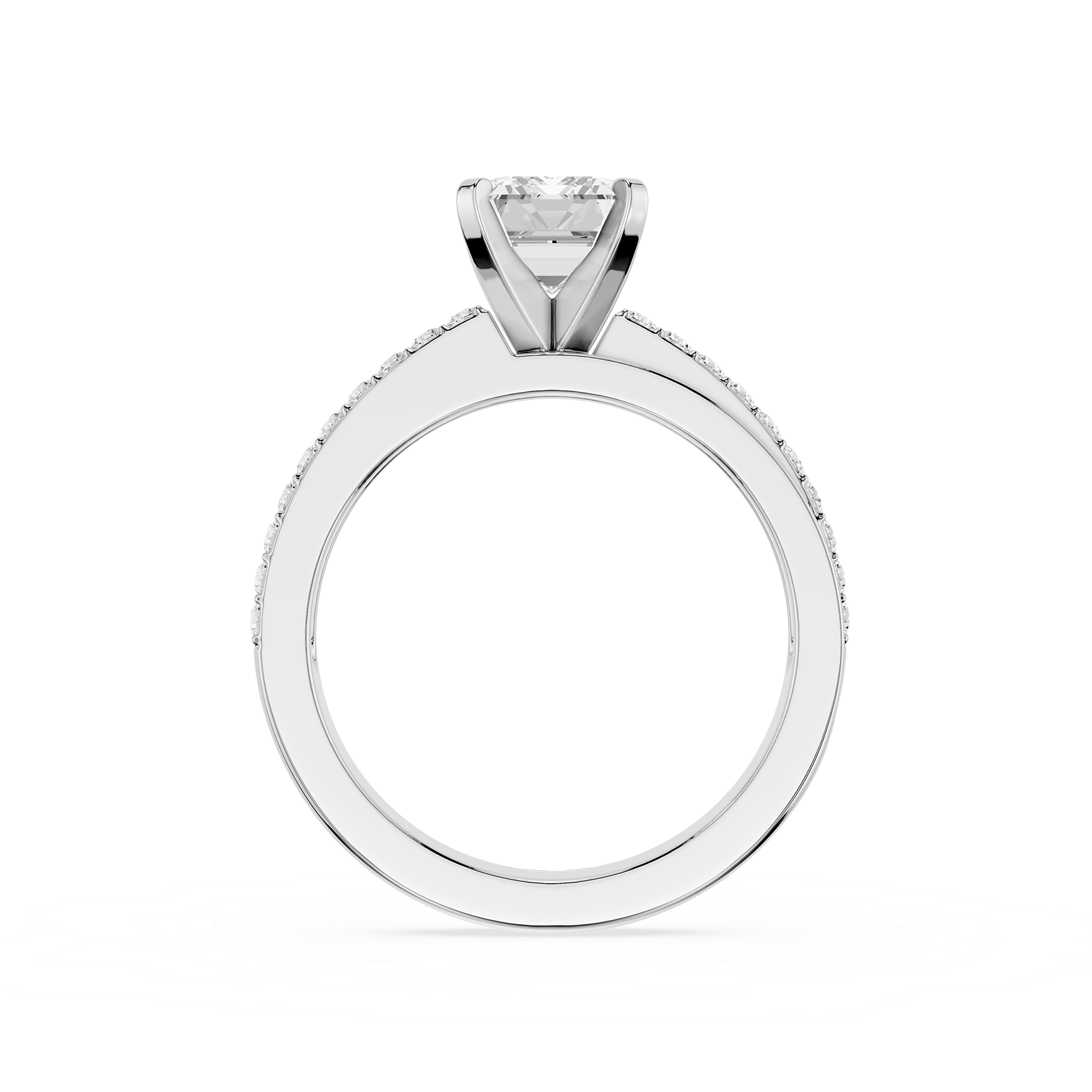 Diamond ring with a white background