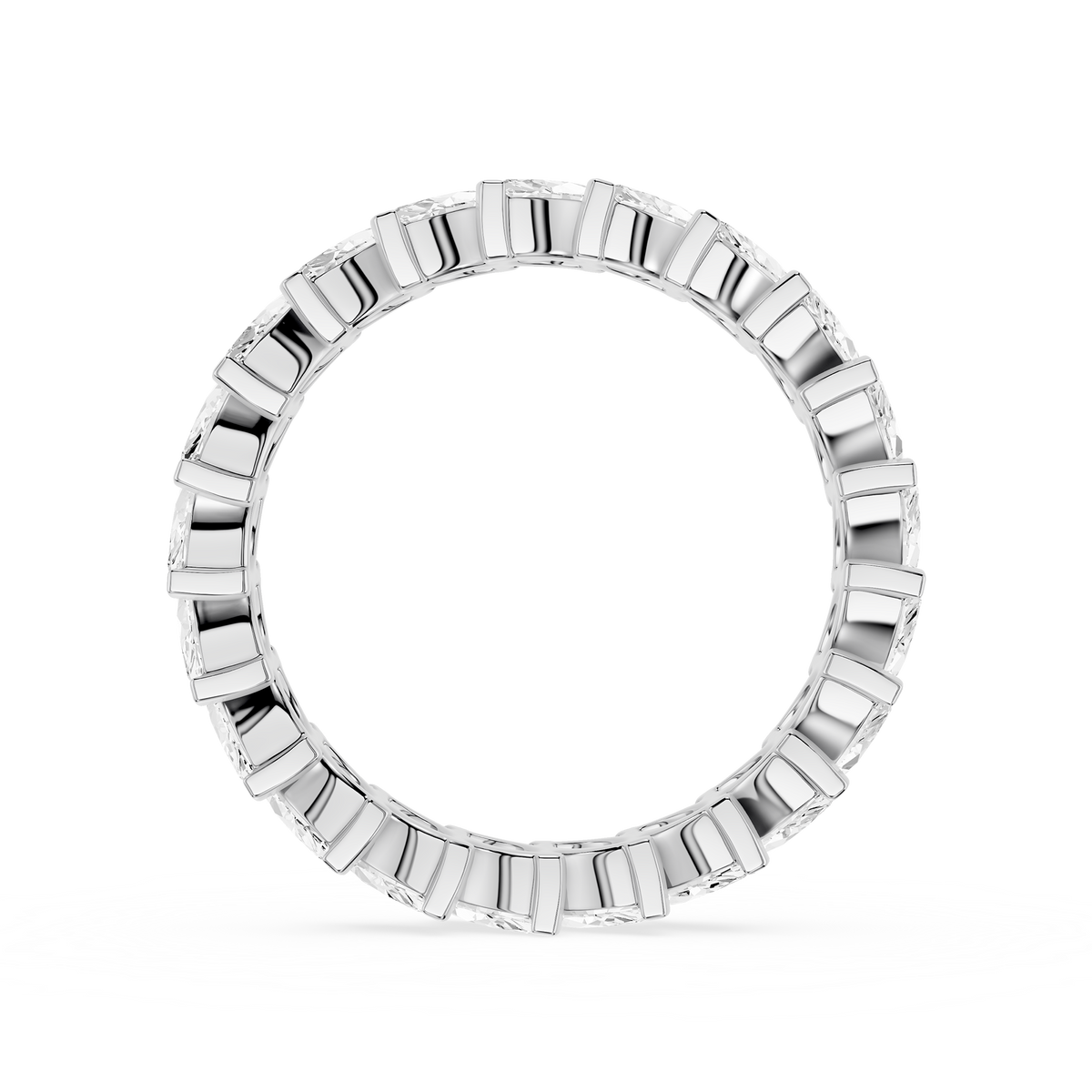 White Gold Marquise Cut Lab Grown Diamond Full Eternity Wedding Band