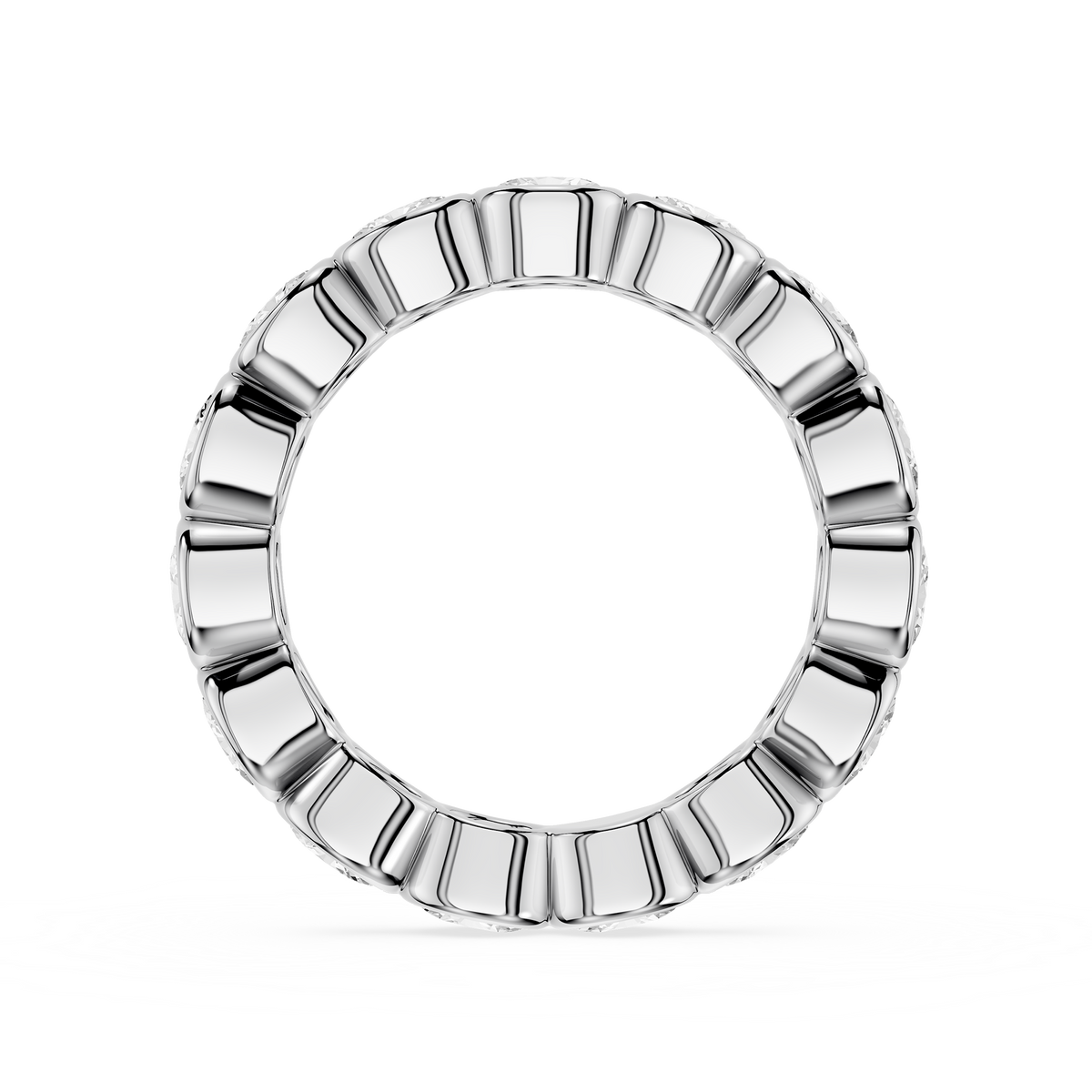 Oval Cut Bezel Set Lab Diamond Full Eternity Wedding Band