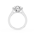 Silver ring with a diamond on a white background