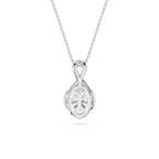 Silver necklace with a pendant on a white background