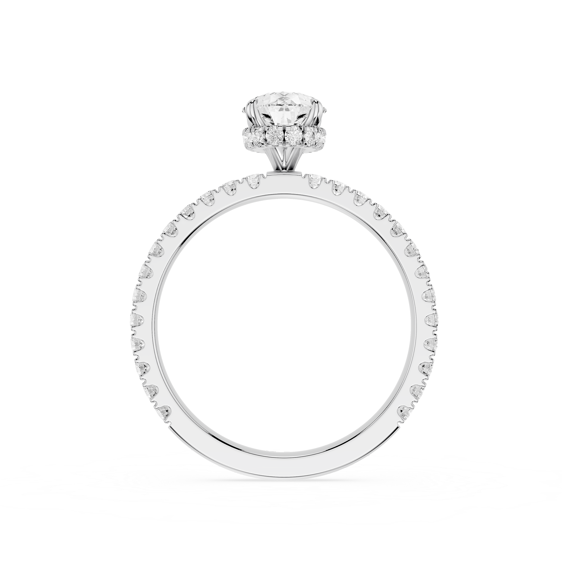 Diamond ring with a white background