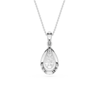 Silver teardrop pendant on a white background