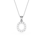Back View Of White Gold Personalized Pave Letter O Lab Grown Diamond Pendant
