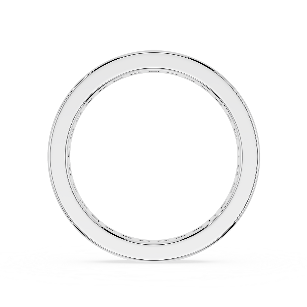 White Gold Princess Cut Lab Diamond Channel Set Eternity Wedding Band