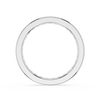 Silver ring with small diamonds on a white background