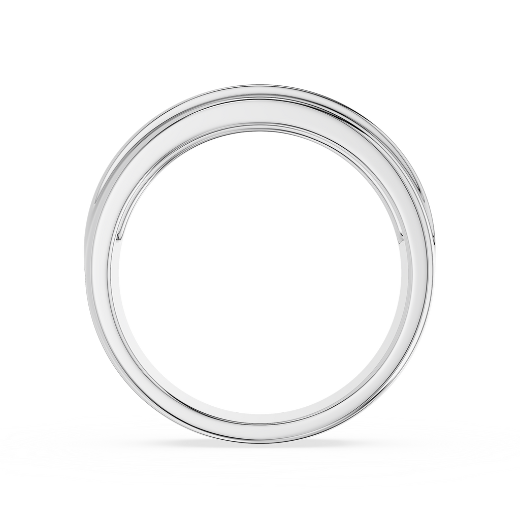 Silver ring on a white background