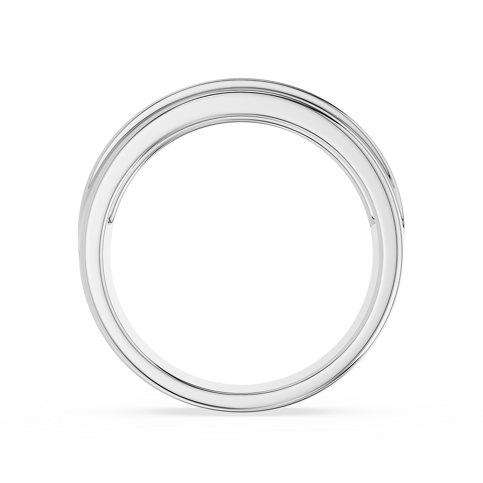 Silver ring on a white background