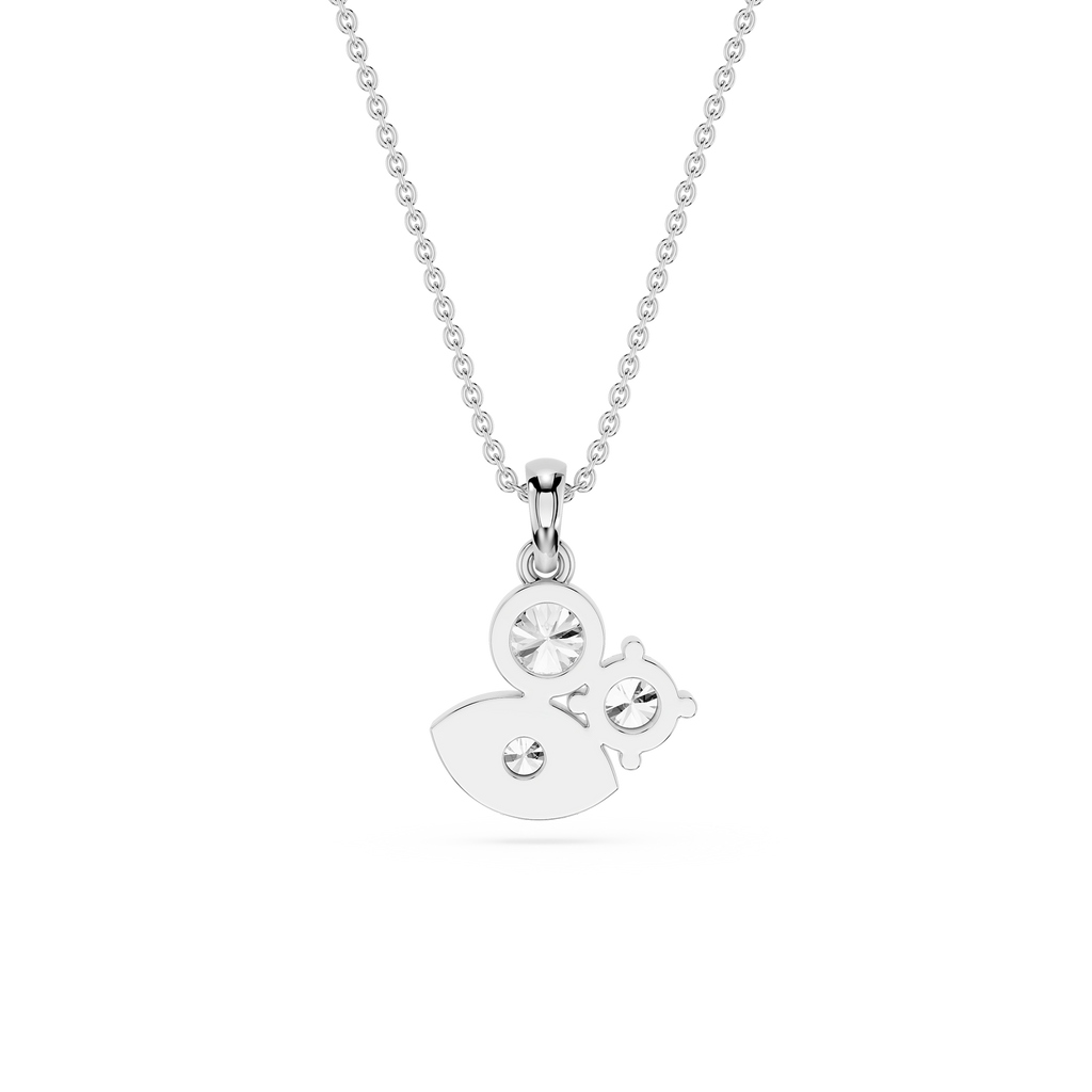 Silver necklace with a pendant on a white background