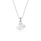 Silver necklace with a pendant on a white background