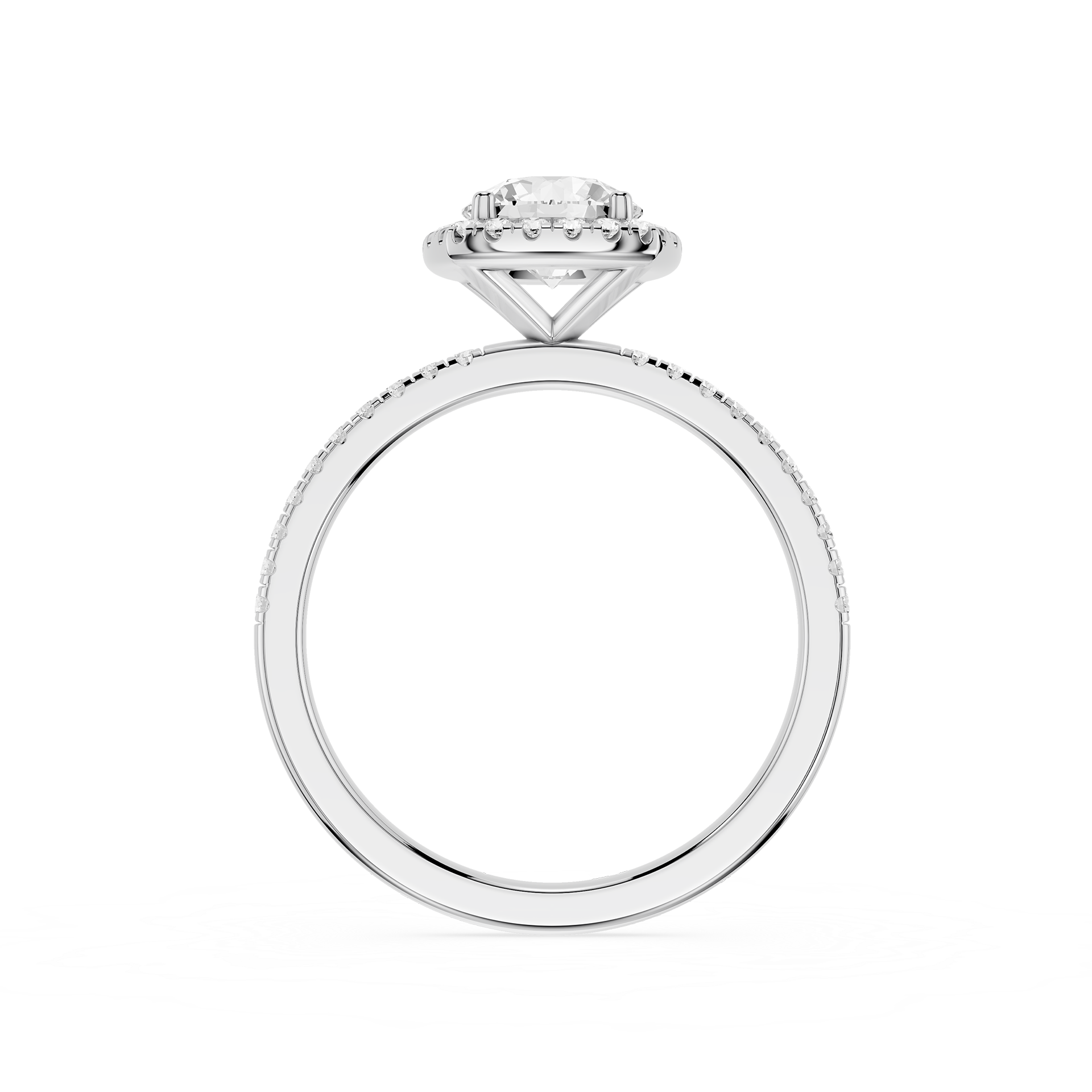 Diamond ring on a white background