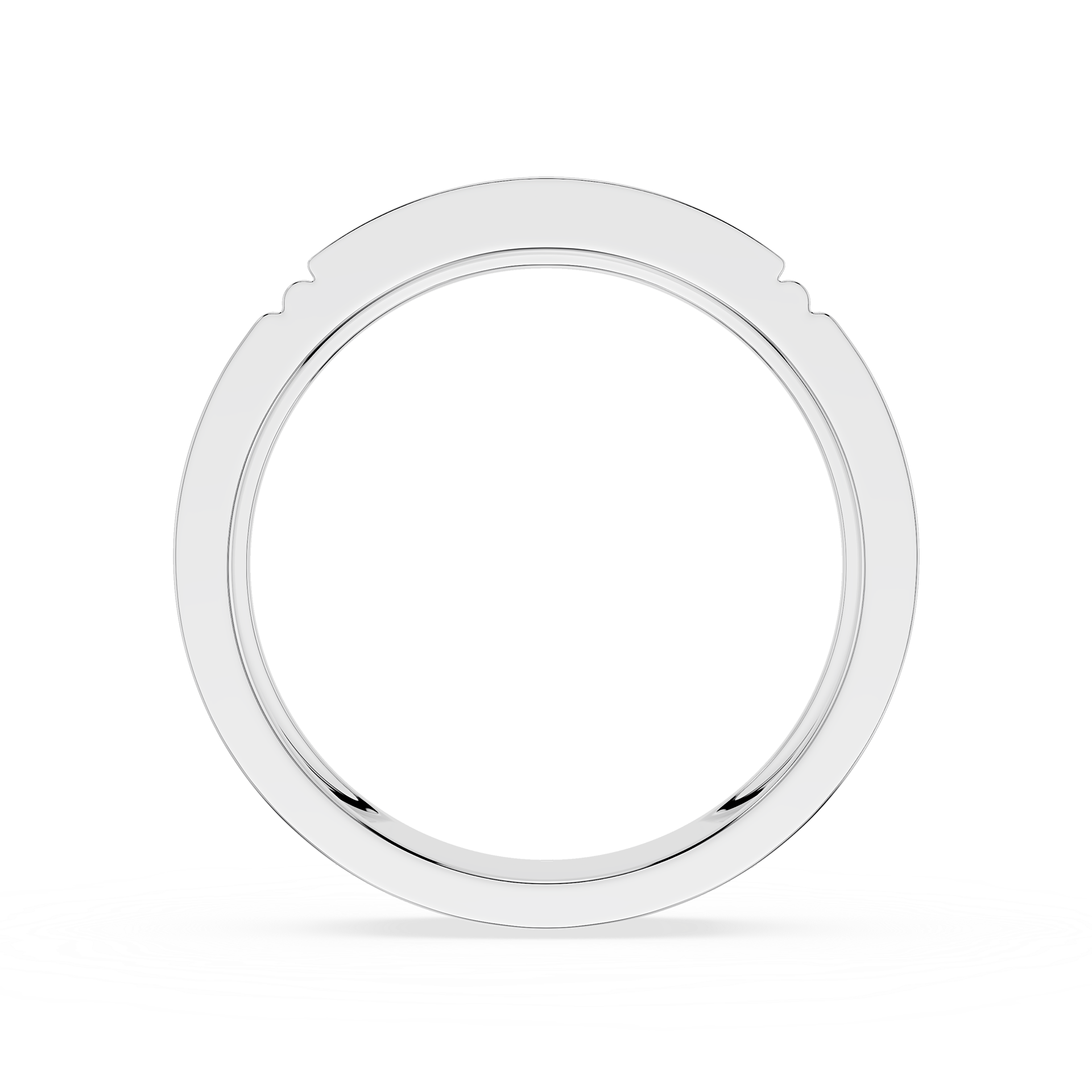 Silver ring on a white background