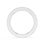 Silver ring with small diamonds on a white background