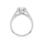 Silver ring with a diamond on a white background