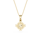 Gold pendant necklace on a white background