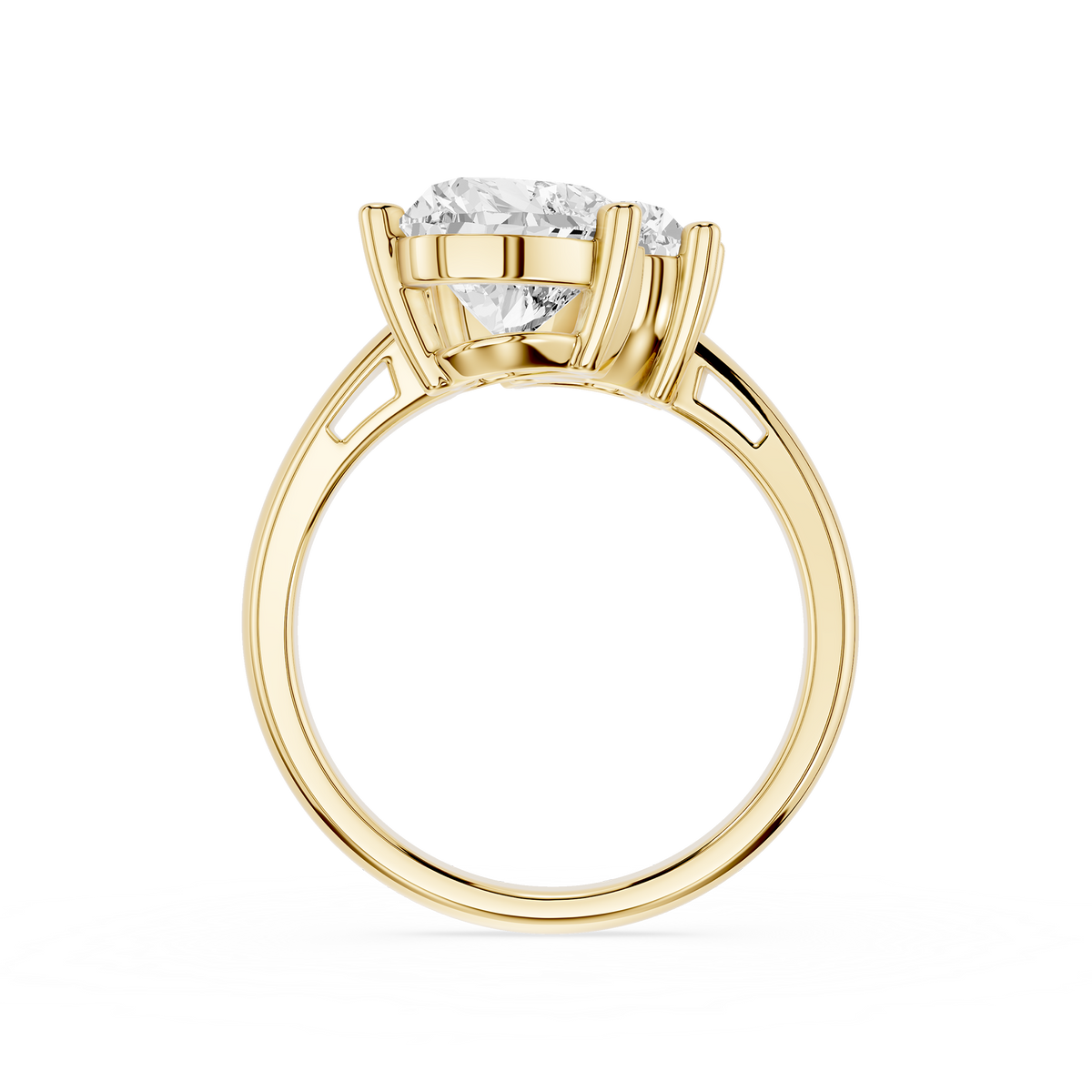 4 Ct Heart Cut Lab Grown Diamond Toi et Moi Engagement Ring