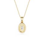 Gold pendant necklace on a white background