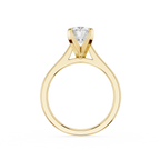 Yellow Gold Oval Cut Cathedral Solitaire Lab Diamond Engagement Ring
