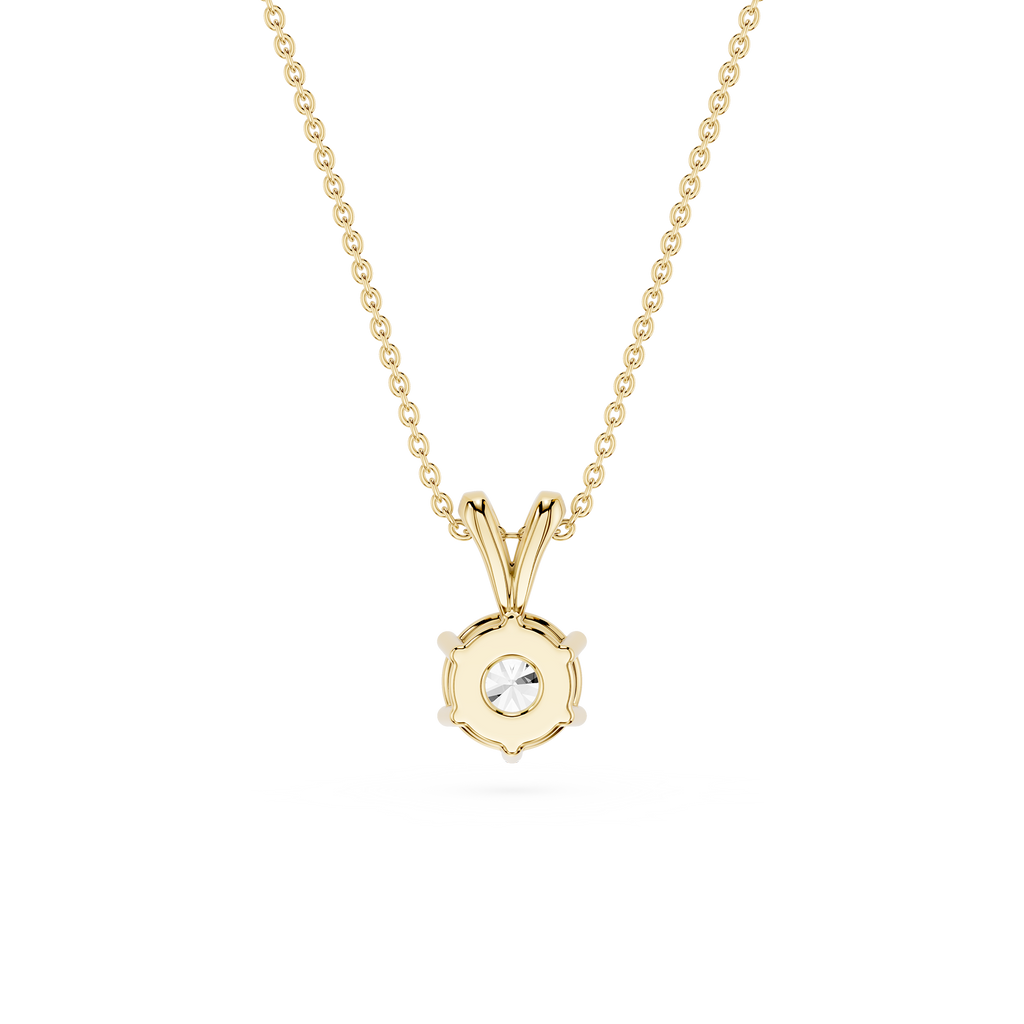 Gold necklace with a pendant on a white background