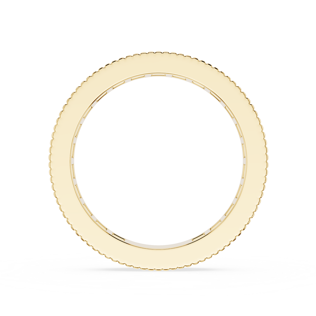 Gold ring with small diamonds on a white background
