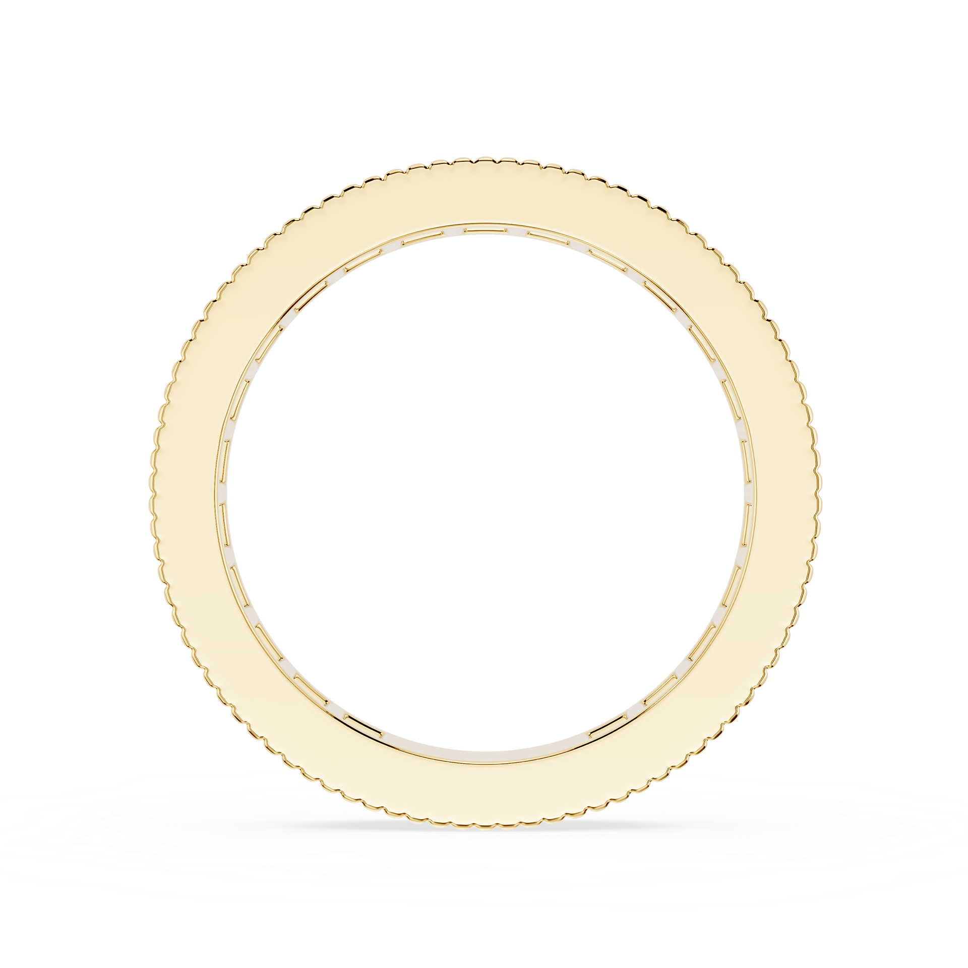 Gold ring with small diamonds on a white background