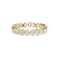 Heart Shape Lab Grown Diamond Tennis Bracelet in Yellow Gold Front View