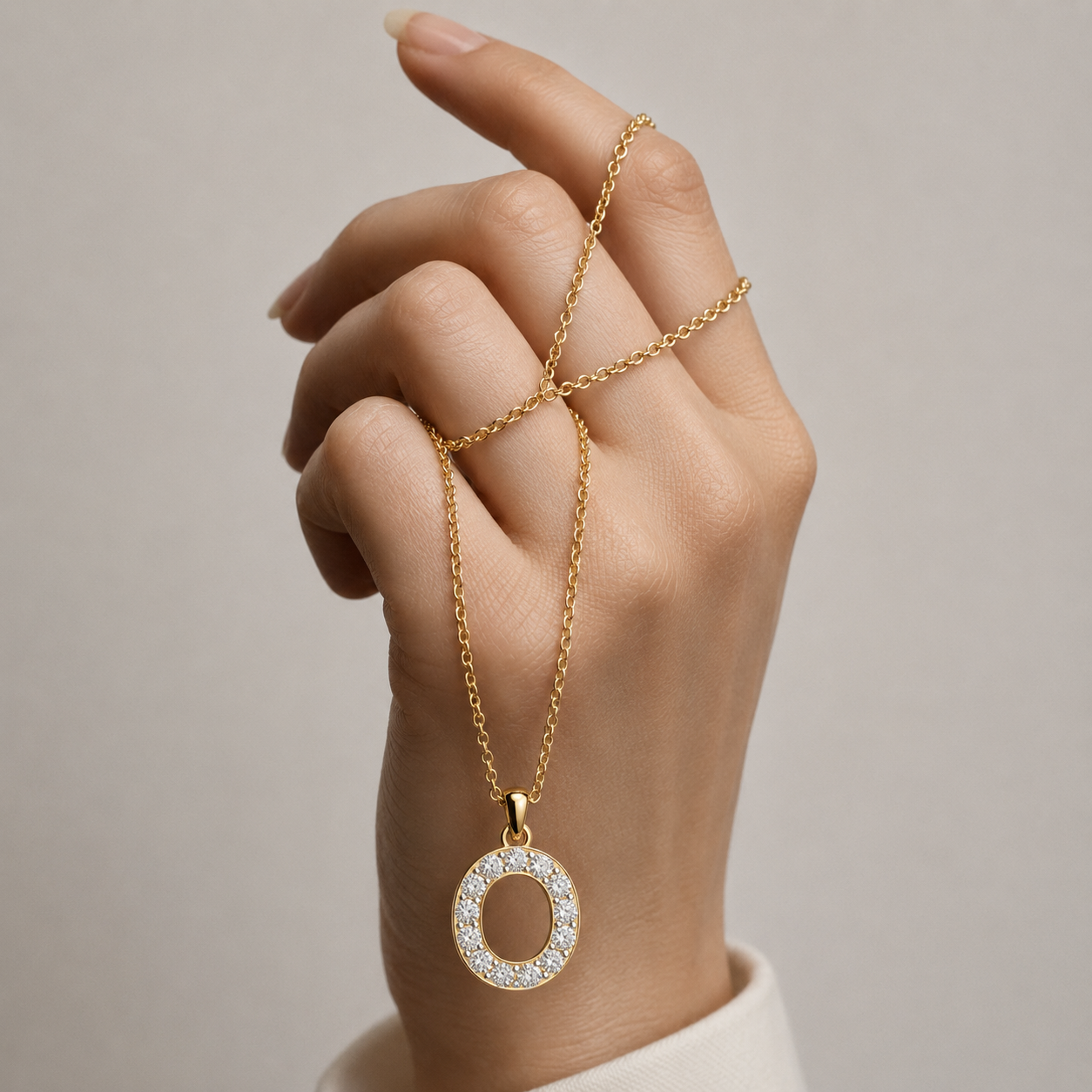 Lab Grown Diamond Initial O Pendant