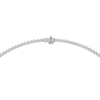 Round Cut Lab Grown Diamond Tennis Necklace Clasp Detail in White Gold