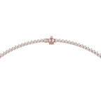 Round Cut Lab Grown Diamond Tennis Necklace Clasp Detail in Rose Gold