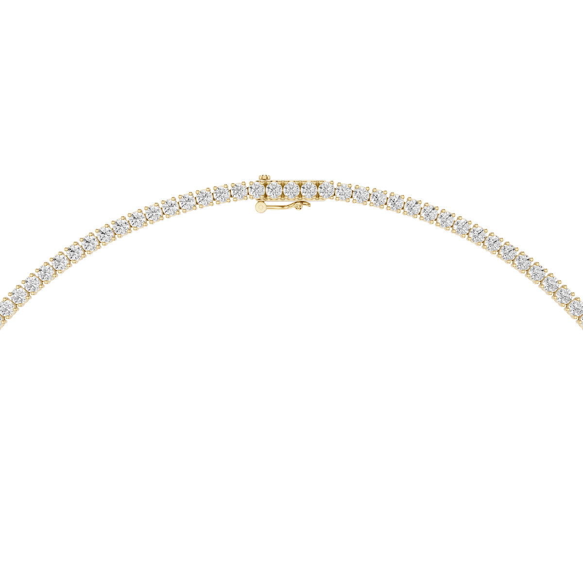 Clasp View Of Classic Round Cut Lab Grown Diamond Tennis Necklace for Women