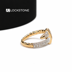 14K Lab Grown Diamond Baguette Bar Pave Set Statement Ring