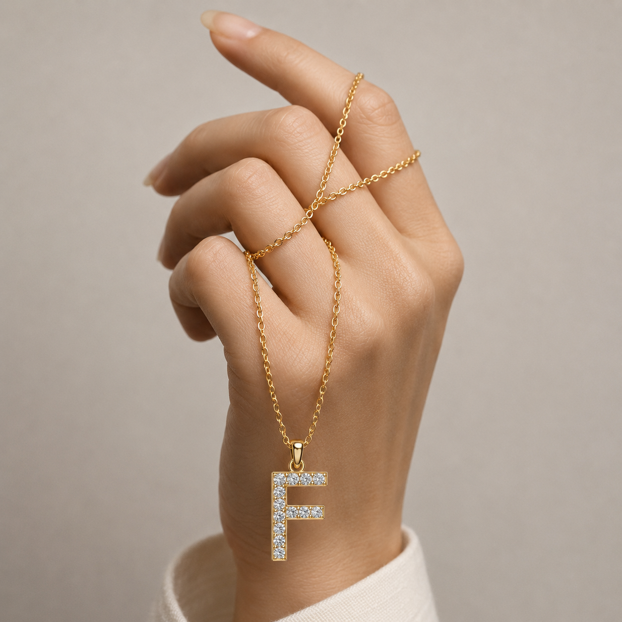 Lab Grown Diamond Initial F Pendant
