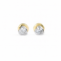 0.5 Carat Heart Cut Lab Grown Diamond Bezel Tiny Stud Earrings