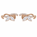 Lab Grown Marquise Cut Diamond Rose Gold Stud Earrings