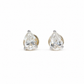 Tear Drop Lab Diamond Solitaire Stud Earrings in 14K Gold