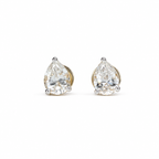 Tear Drop Lab Diamond Solitaire Stud Earrings in 14K Gold