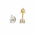 Tear Drop Lab Diamond Solitaire Stud Earrings in 14K Gold