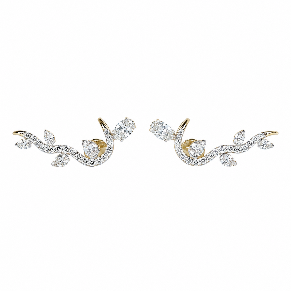 Nature Inspired Lab Grown Diamond Climber Earrings