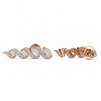 1 Carat Lab Grown Marquise Cut Diamond Climber Earrings