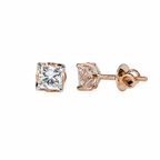 Princess Cut Lab Grown Diamond Solitaire Earrings