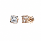 Princess Cut Lab Grown Diamond Solitaire Earrings
