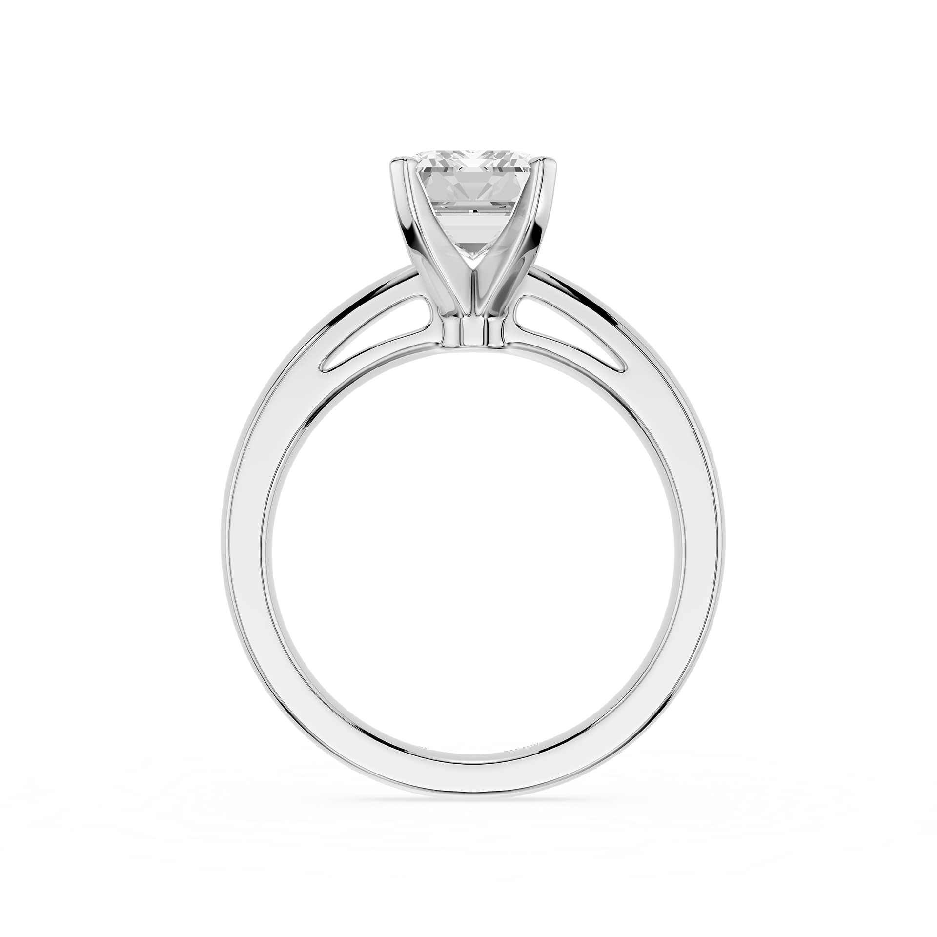 Diamond ring with a white background