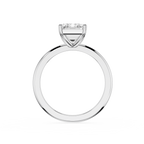 Silver ring with a diamond on a white background