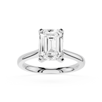 Gold ring with a diamond on a white background