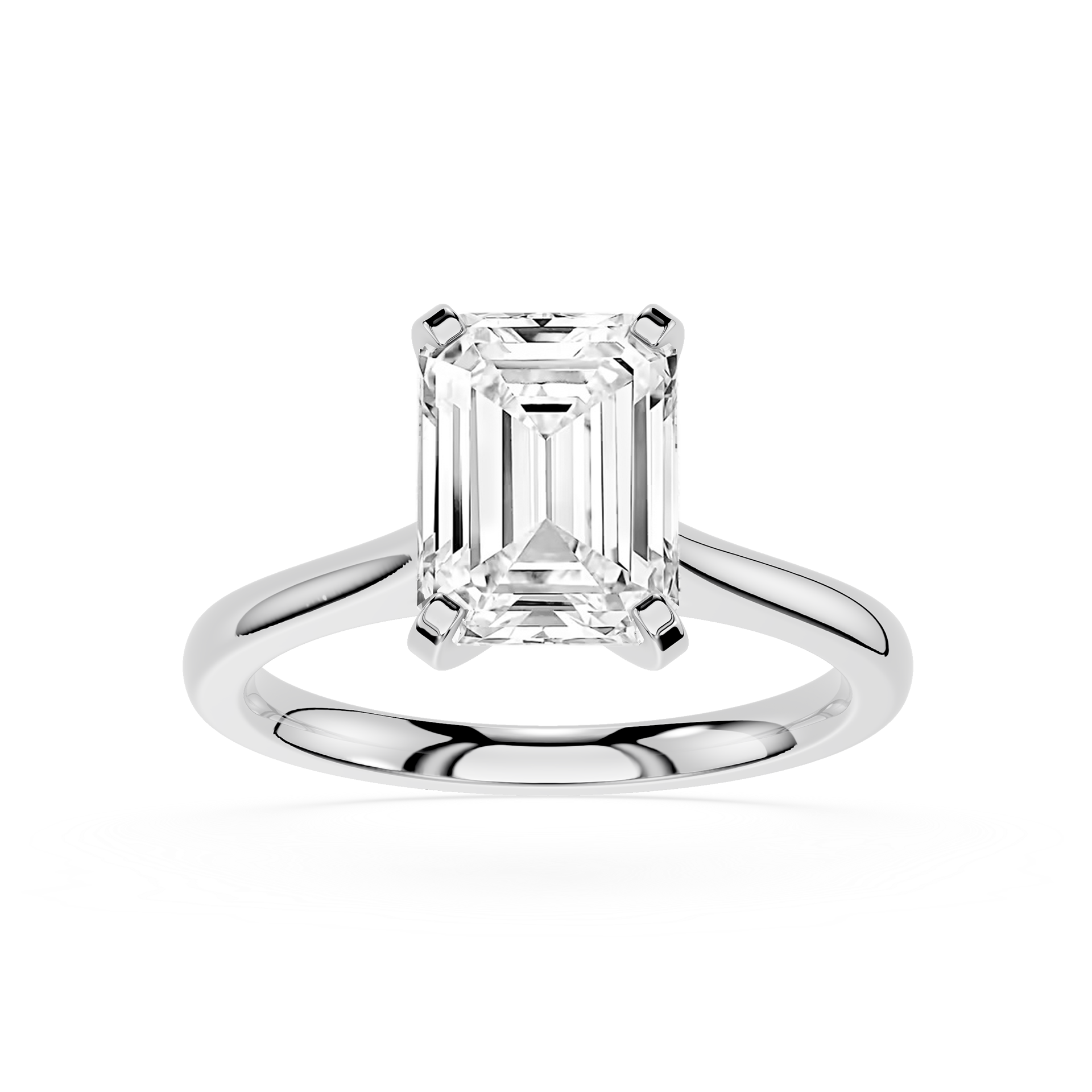 Gold ring with a diamond on a white background