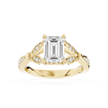 Emerald Cut Lab Grown Diamond Split Shank Engagement Ring with 4 prong setting mvp:YG:01