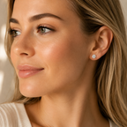 Round Cut Lab Diamond Five Prong Stud Earrings